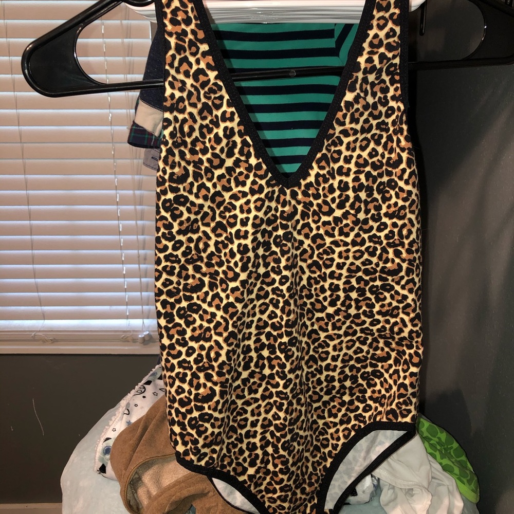 American Apparel Leopard Leotard Small